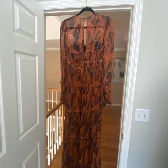 FARM Rio Elegant Black and Brown Long Sleeve Dress - Picture 4 of 5